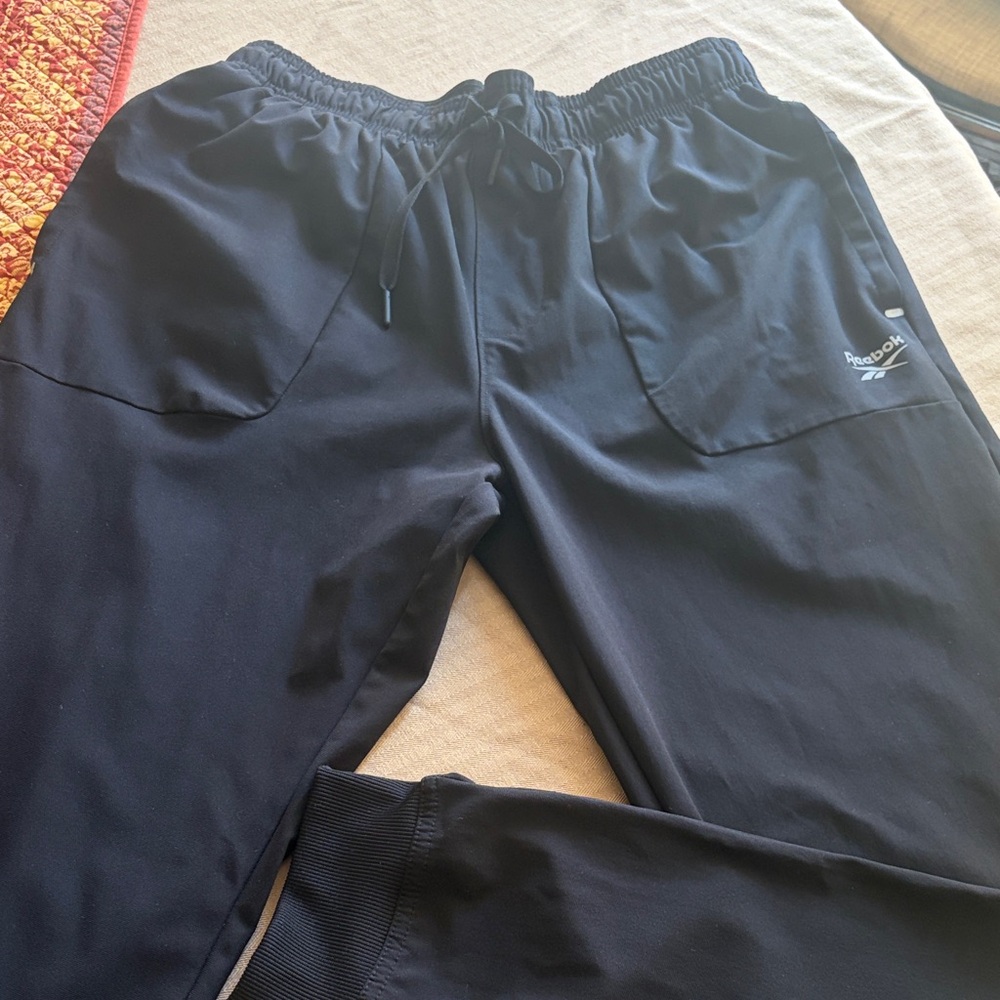 Reebok Men's Black Drawstring Jogger Pants